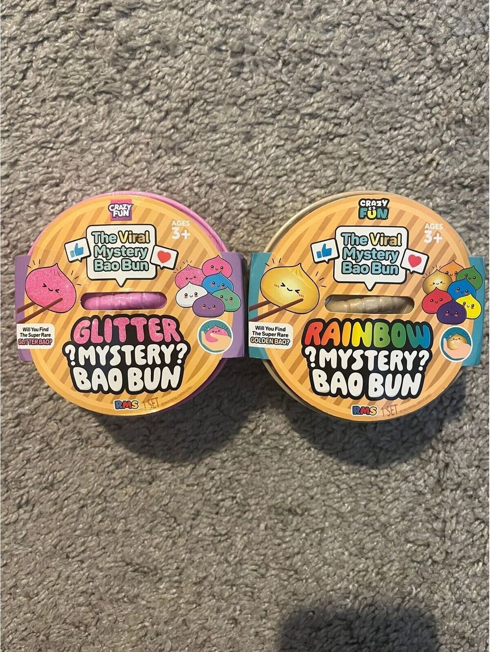 2Pack RMS Mystery Bao Bun Glitter Rainbow Editions Authentic Squishy Dumpling